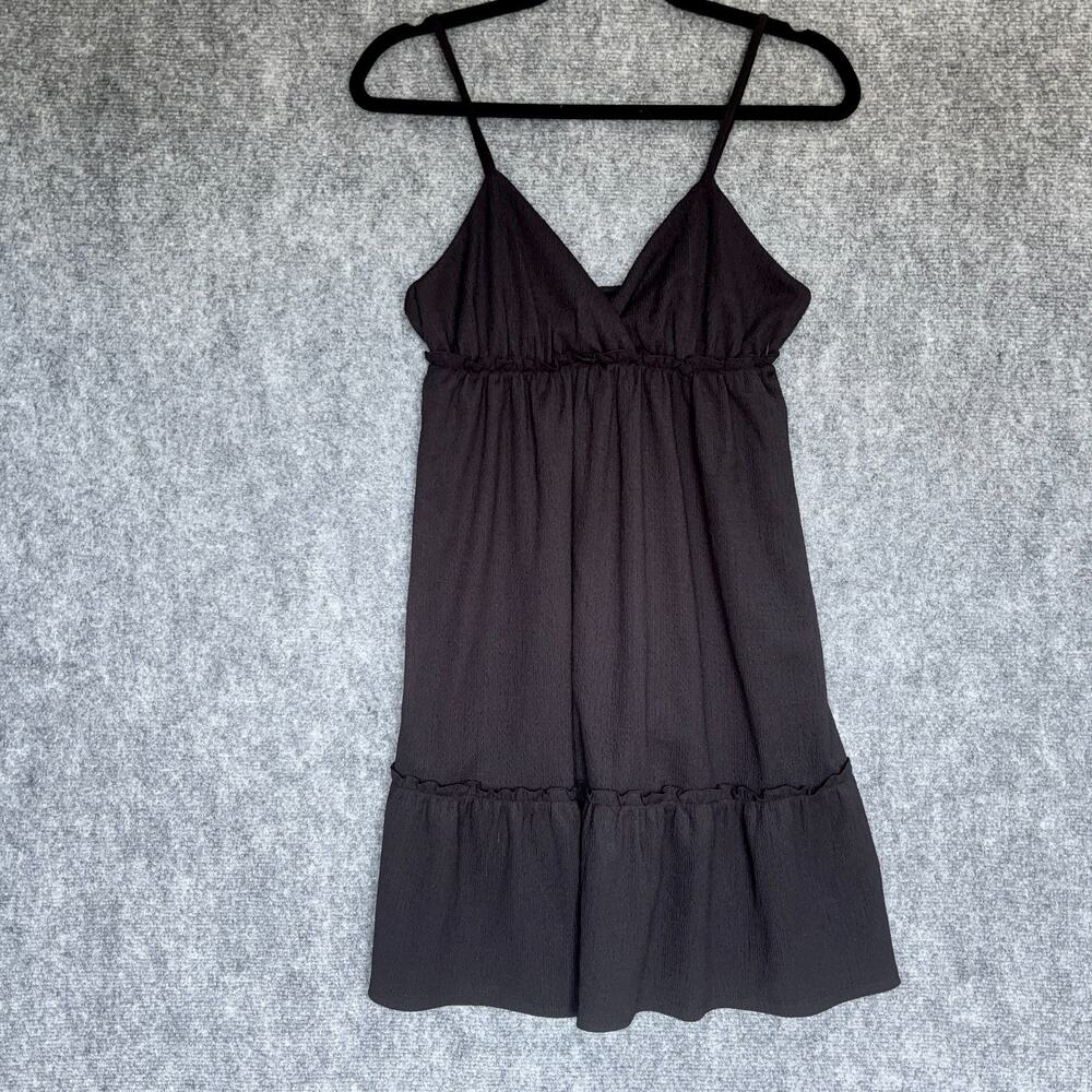 NWT H&M Divided Black Short Dress Small Spaghetti Strap Empire Waist Flowy